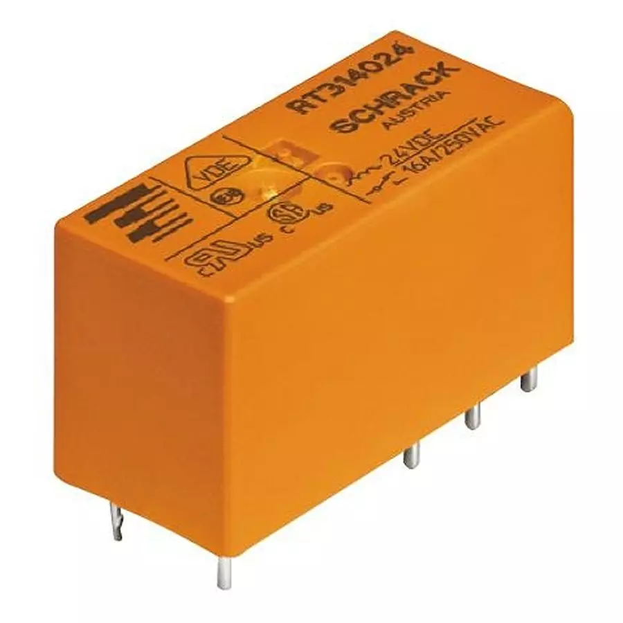 TE CONNECTIVITY RELAY, DPDT, 250VAC, 24VDC, 3A, RTE24012F