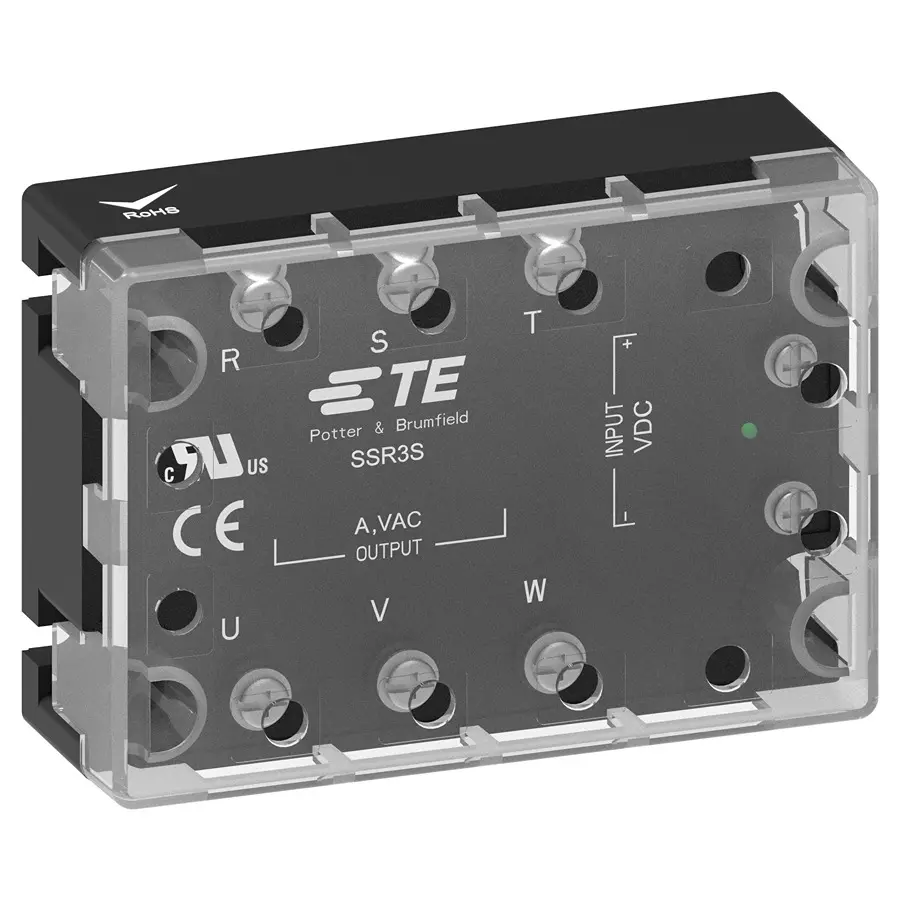 TE CONNECTIVITY SOLID STATE RELAY, SPST, 50A, 48V-480V, SSR3S-480D50R.