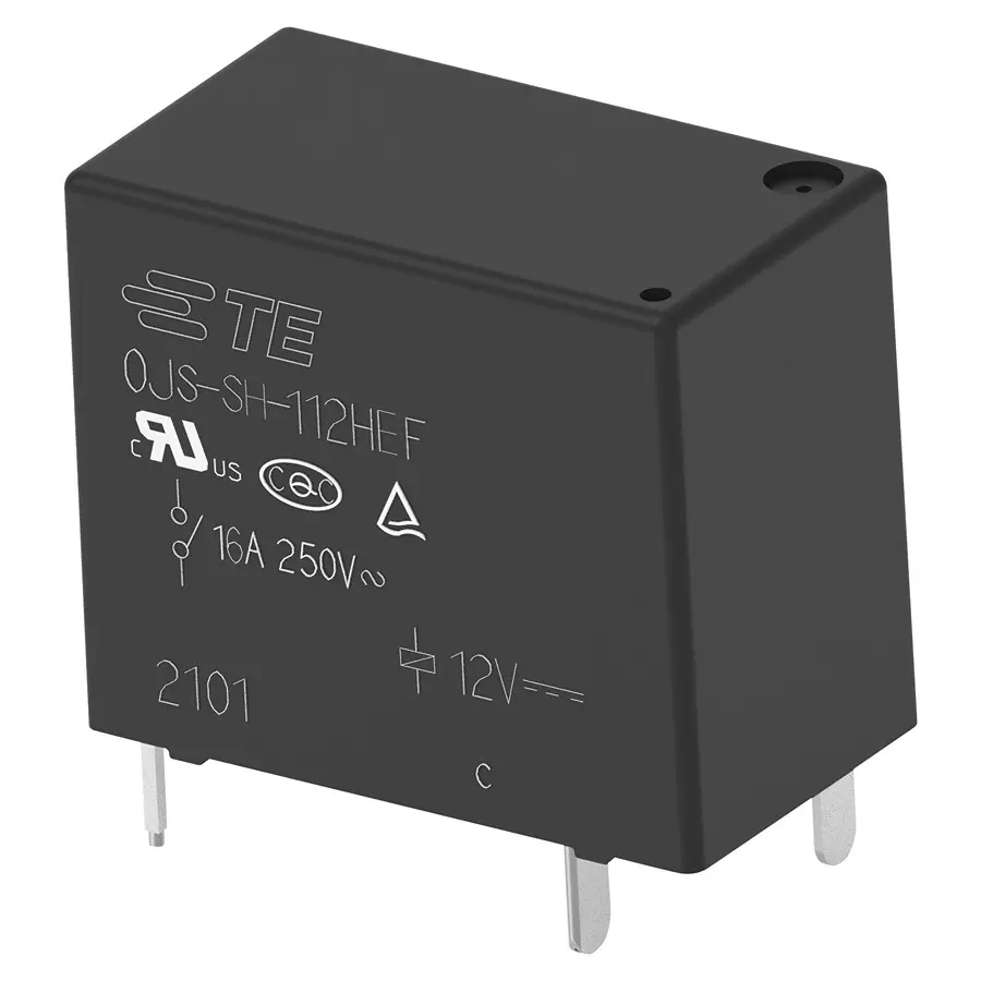 TE CONNECTIVITY POWER RELAY, SPST-NO, 12VDC, 16A, THT, OJS-SH-112HEF,00000