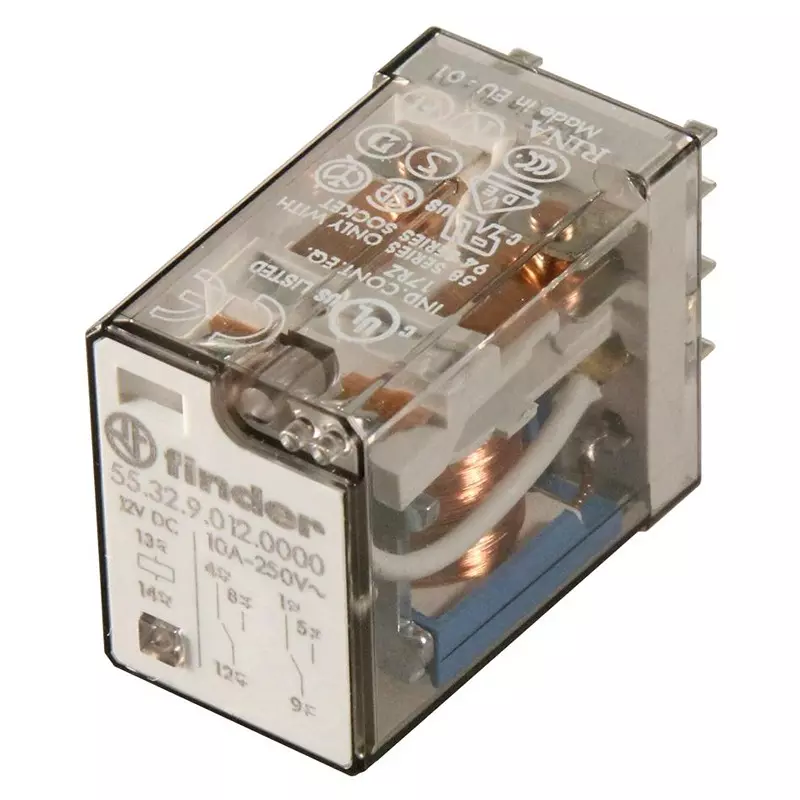 FINDER Relay, Dpdt, 250VAC, 10A, 55.32.9.012.0000
