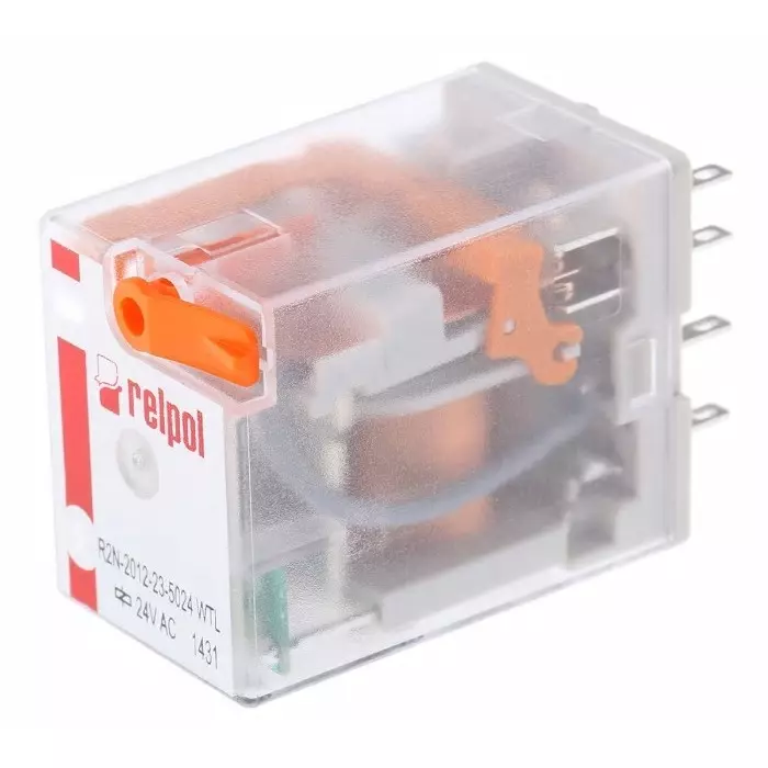 Relpol R2N Power Relay Plug In DPDT Plug In 24 V AC 158 Ω, R2N-2012-23-5024-WTL