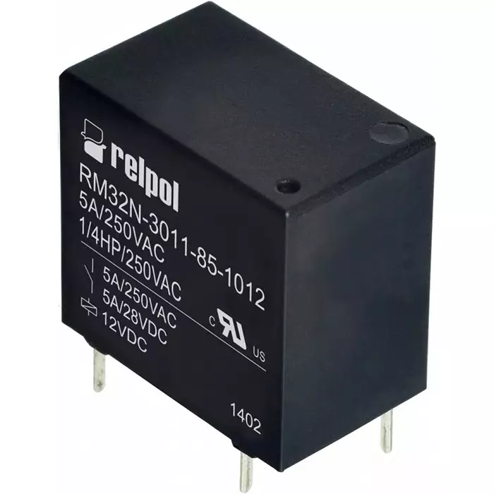 Relpol Power Relay PCB Mount SPST PCB Pin 12 V DC 320 Ω, RM32N-3021-85-1012