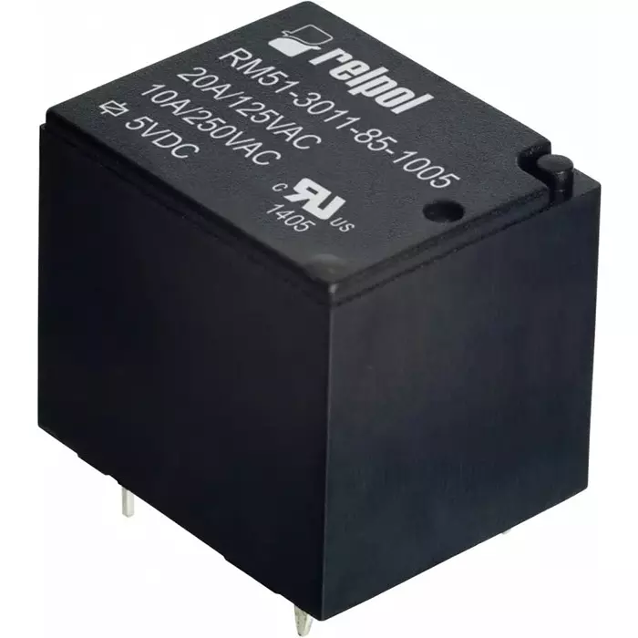 Relpol Power Relay PCB Mount PCB Pin 24 V DC 1600 Ω, RM51-3011-85-1024