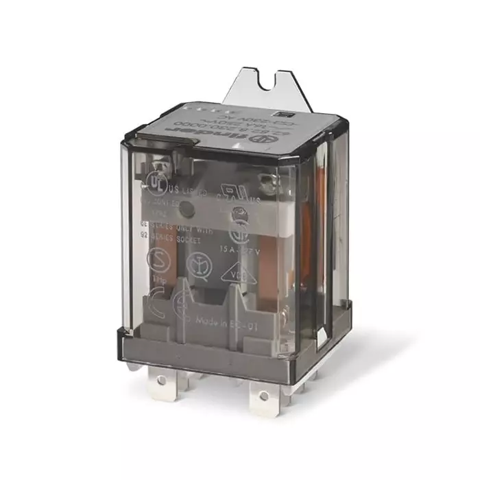 Finder Flange Mount Power Relay 12 V DC Coil 16 A Switching Current DPDT, 628290124300