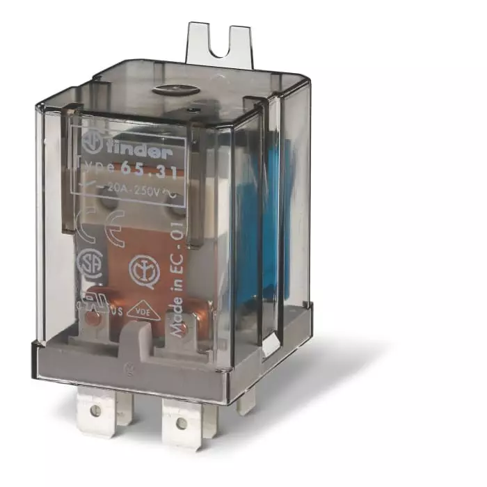 Finder Flange Mount Relay 12 V AC Coil 20 A Switching Current SPST, 653180120300 (Pack of 10 Pcs)