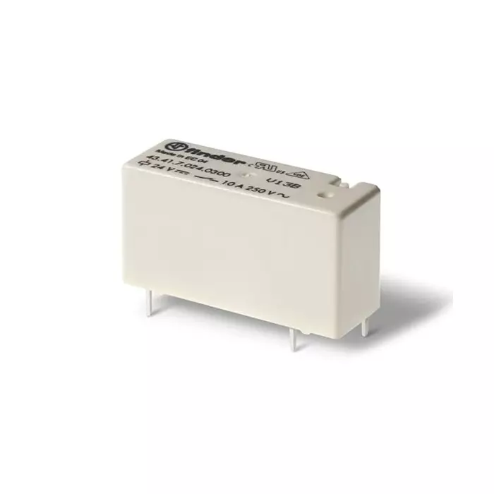Finder PCB Mount Power Relay 24 V DC Coil 10 A Switching Current SPDT, 434170244001
