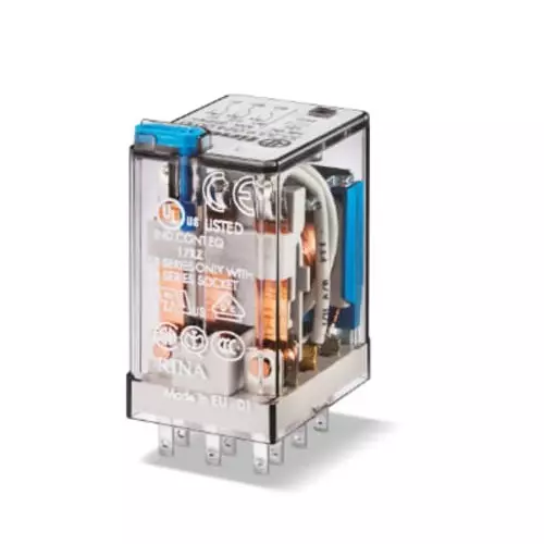 Finder Plug-In Mount Relay 24 V DC Coil 10 A Switching Current, 553390240090