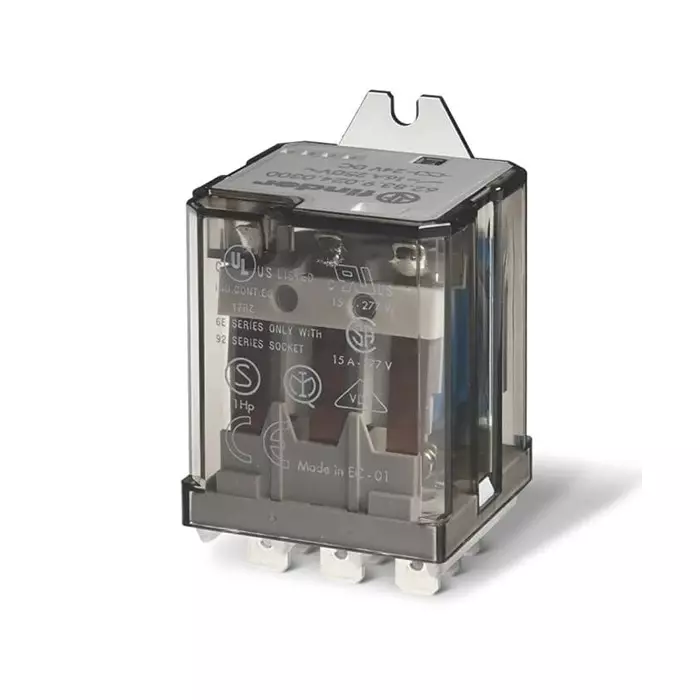 Finder Flange Mount Power Relay 12 V DC Coil 16 A Switching Current 3PDT, 628390124000