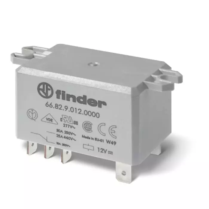 Finder Flange Mount Power Relay 24 V Coil 50 A Switching Current DPST, 66.82.9.024.4300