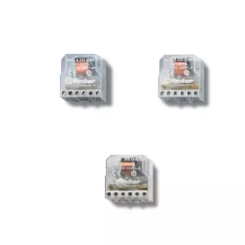 Finder Panel Mount Modular Step Relay 12 V AC Coil 10 A Switching Current DPST, 260880120000