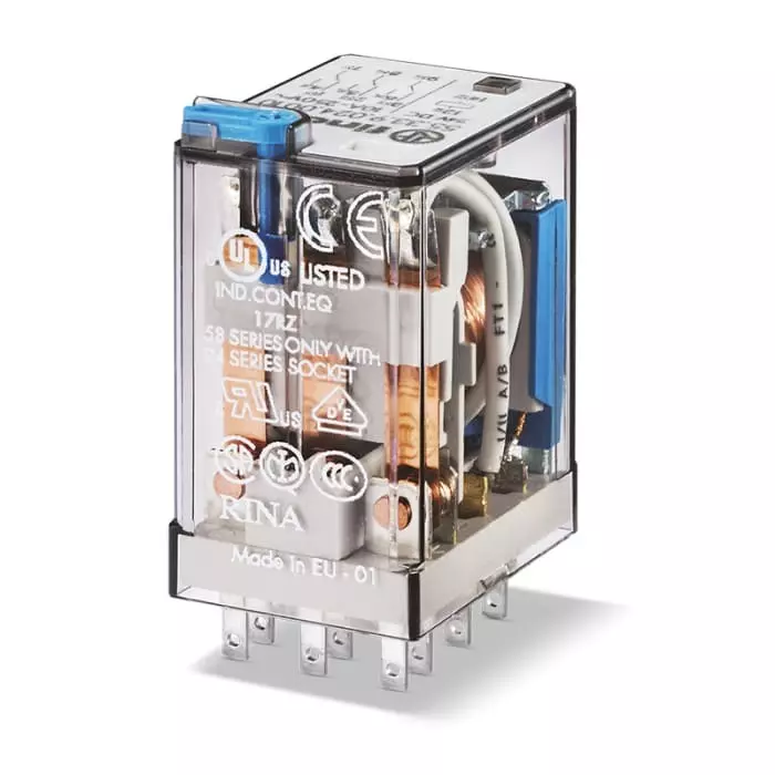 Finder Plug In Relay 36 V DC Coil 10 A Switching Current 3PDT 3PDT, 553390360000 (Pack of 10 Pcs)