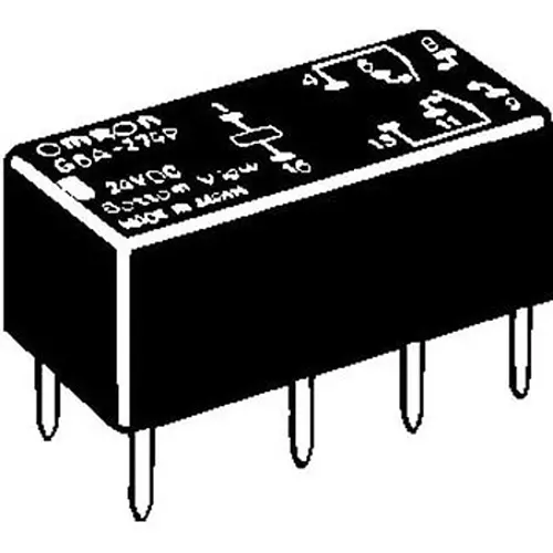 Omron Mini Relay 1000 mohm or more (with DC500 V mega), G6A-274P-ST40-US DC12