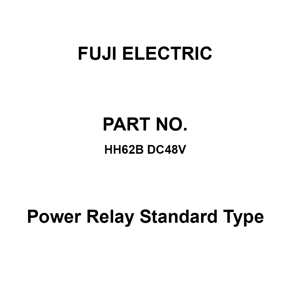 Fuji Electric Power Relay Standard Type 250 V Rated Insulation Voltage, HH62B DC48V