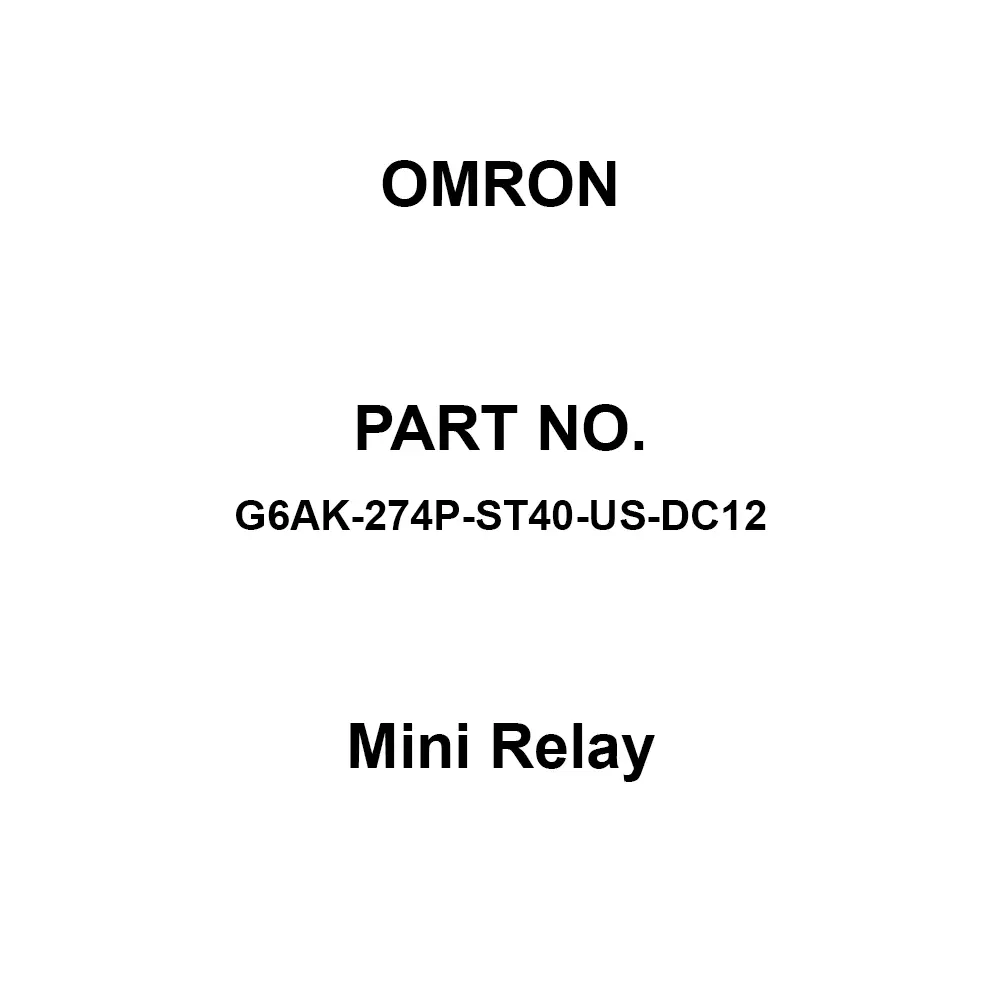 Omron Mini Relay 2C Contact Configuration, G6AK-274P-ST40-US-DC12