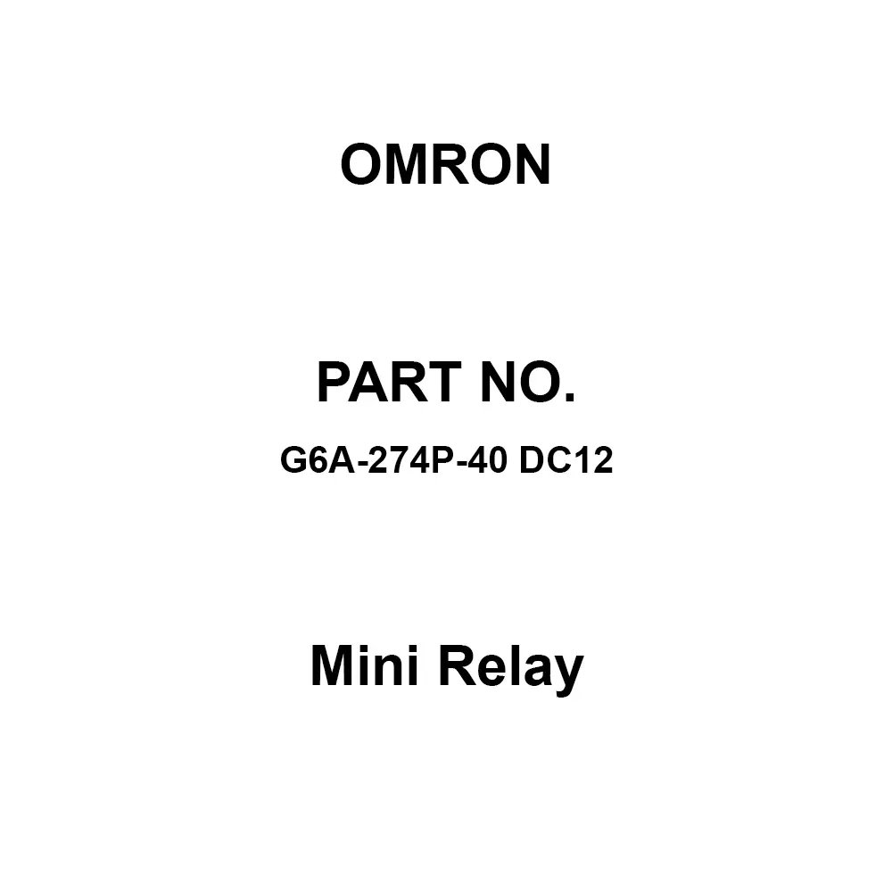 Omron Mini Relay 2C Contact Configuration, G6A-274P-40 DC12