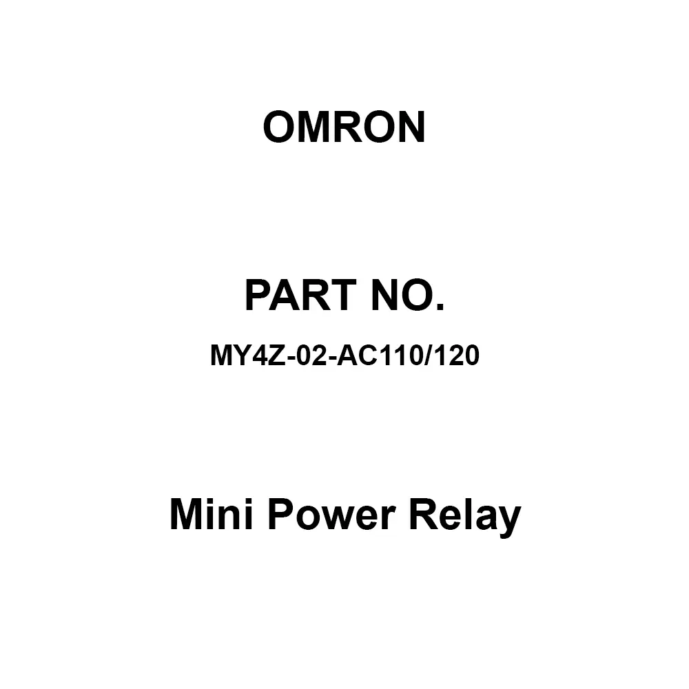 Omron Mini Power Relay 100 mΩ or more with DC 500 V, MY4Z-02-AC110/120