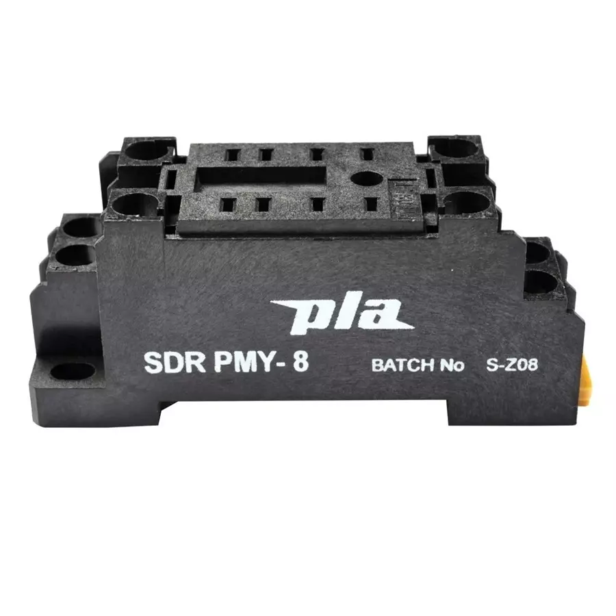 PLA Socket Relay Square Shape Plastic Black 8-Pin Plug-In Terminal IP66, 11035