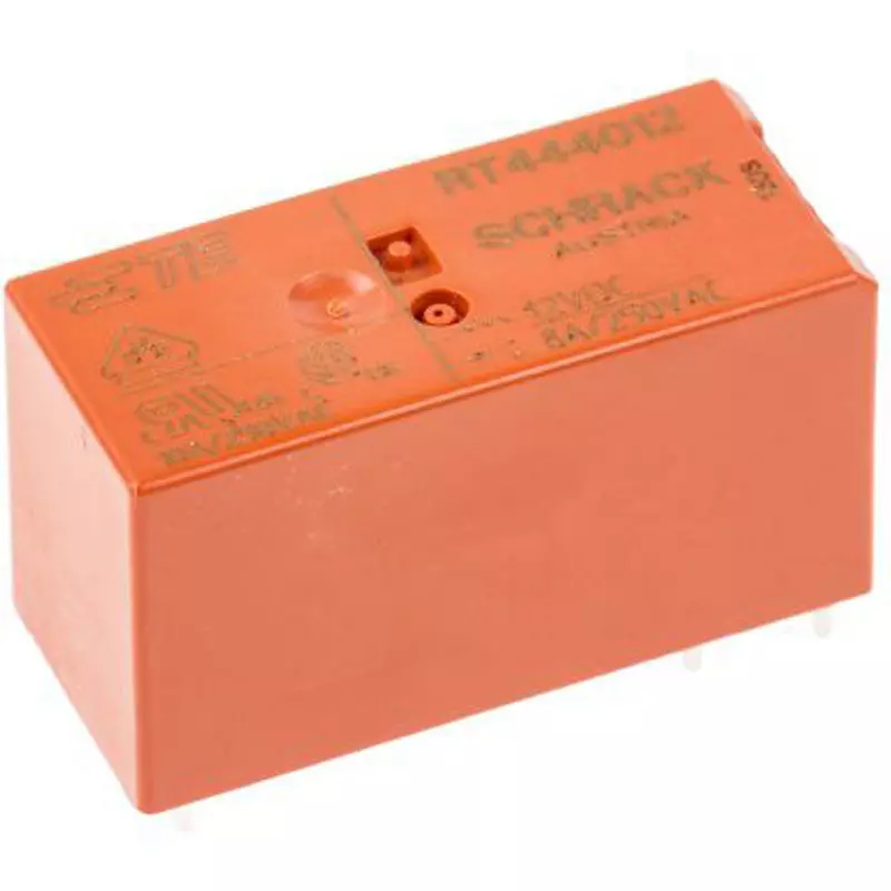TE CONNECTIVITY Power Relay Board Mounting Type Of Sign DPST Contact Configuration Through Hole Terminal Type, RT444012