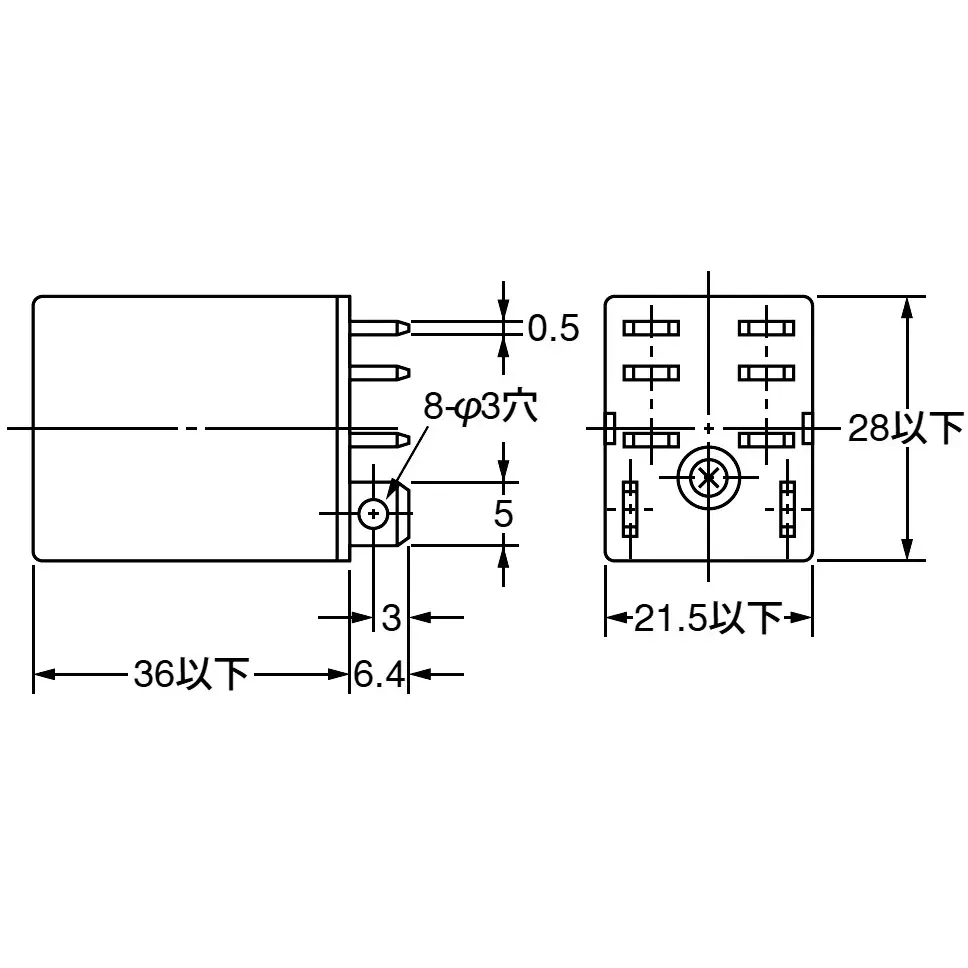 Omron Plug-In Terminal Bi-Power Relay AC24 V 2 Pole, LY2N AC24