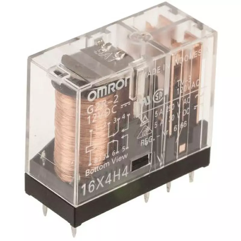 Omron Power Relay 2C Configuration 12 V DC Printed Circuit Board Terminal, G2R-2 12DC