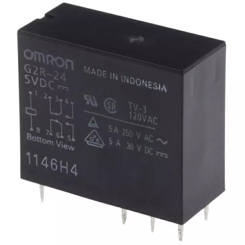 Omron Mini Power Relay Pcb Terminal 2 Pole DC 5V, G2R-24 5DC