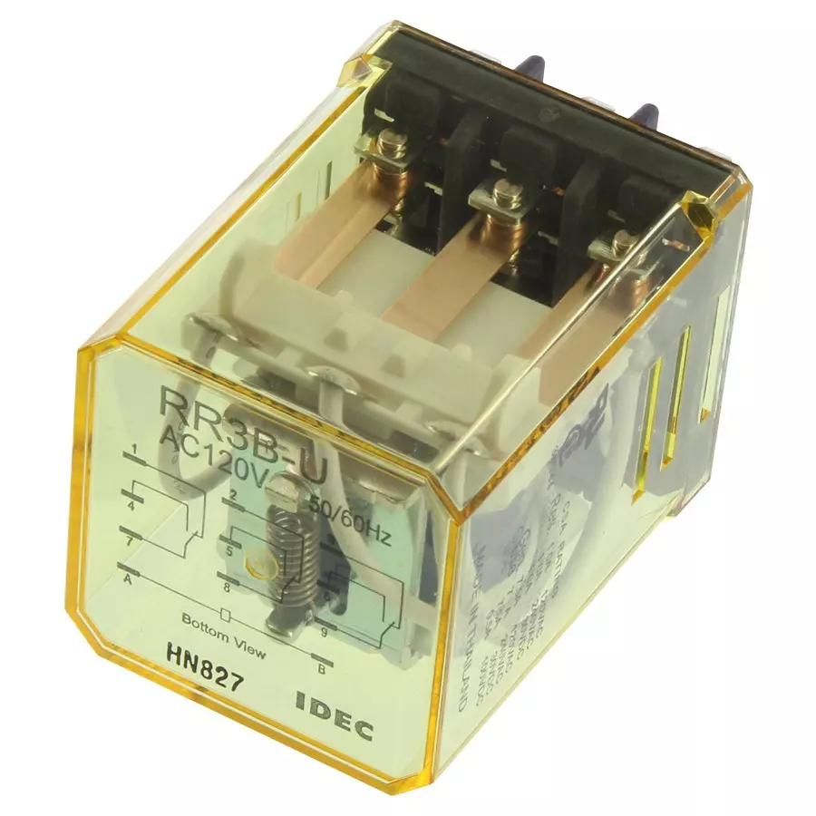 IDEC RELAY, 3PDT, 120VAC, 30VDC, 10A, RR3B-UAC120V