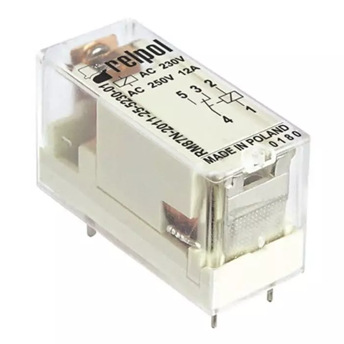 Relpol RM87 Power Relay PCB Mount SPDT Plug In 110 V AC 8900 Ω, RM87N-2011-35-5110