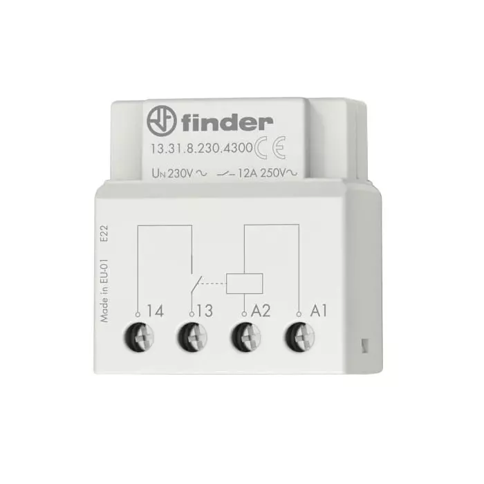 Finder Switch Box Power Relay 24 V DC Coil 12 A Switching Current SPST, 13.31.9.024.4300