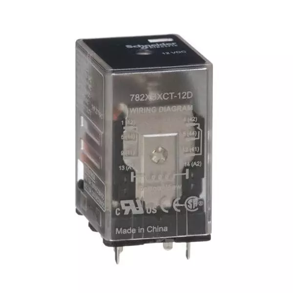 Schneider Electric Power Relay Panel Mount 2 Form C (DPDT-NO, NC) 15 Amp 300 V AC, 782XBXCT-12D