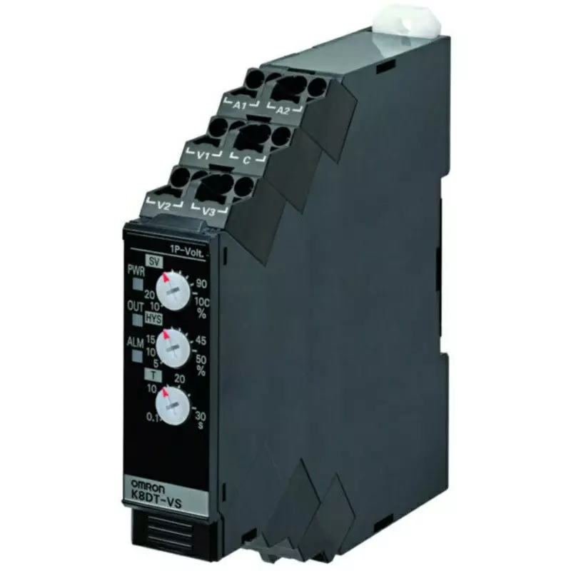 Omron Single-Phase Voltage Relay 2000 V AC Terminal: IP20 Portection, K8DT-VS2CA