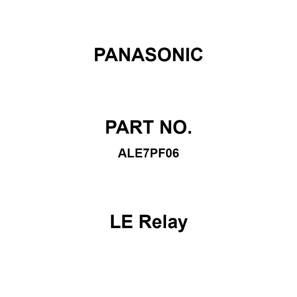Panasonic LE Relay 1A Contact DC 6 V Rated Coil Voltage, ALE7PF06 (Pack of 100 Pcs)