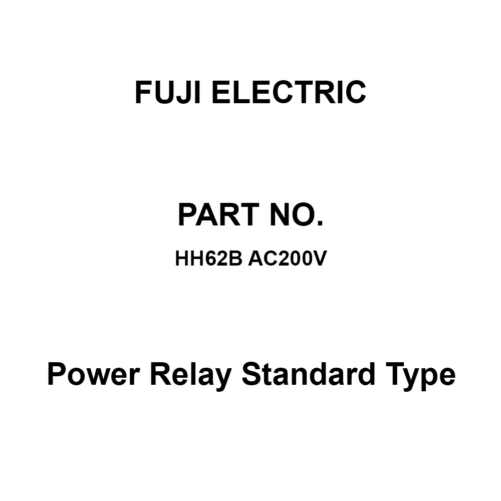 Fuji Electric Power Relay Standard Type 250 V Rated Insulation Voltage, HH62B AC200V