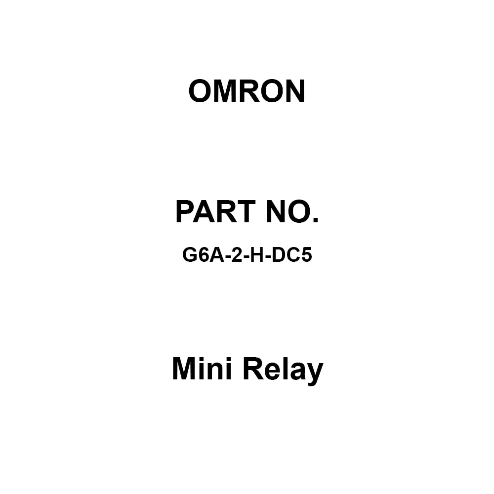 Omron Mini Relay 2C Contact Configuration, G6A-2-H-DC5