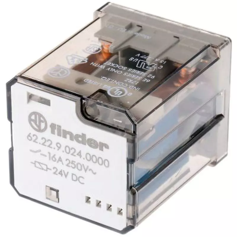 Finder Finder Relay AC400 V Maximum Allowable Contact Voltage DC 24 V Rated Coil Voltage, 62.22.9.024.0000