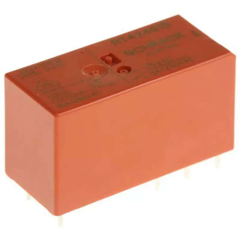 TE CONNECTIVITY Power Relay Board Mounting Type Of Sign DPDT Contact Configuration Through Hole Terminal Type, RT424615