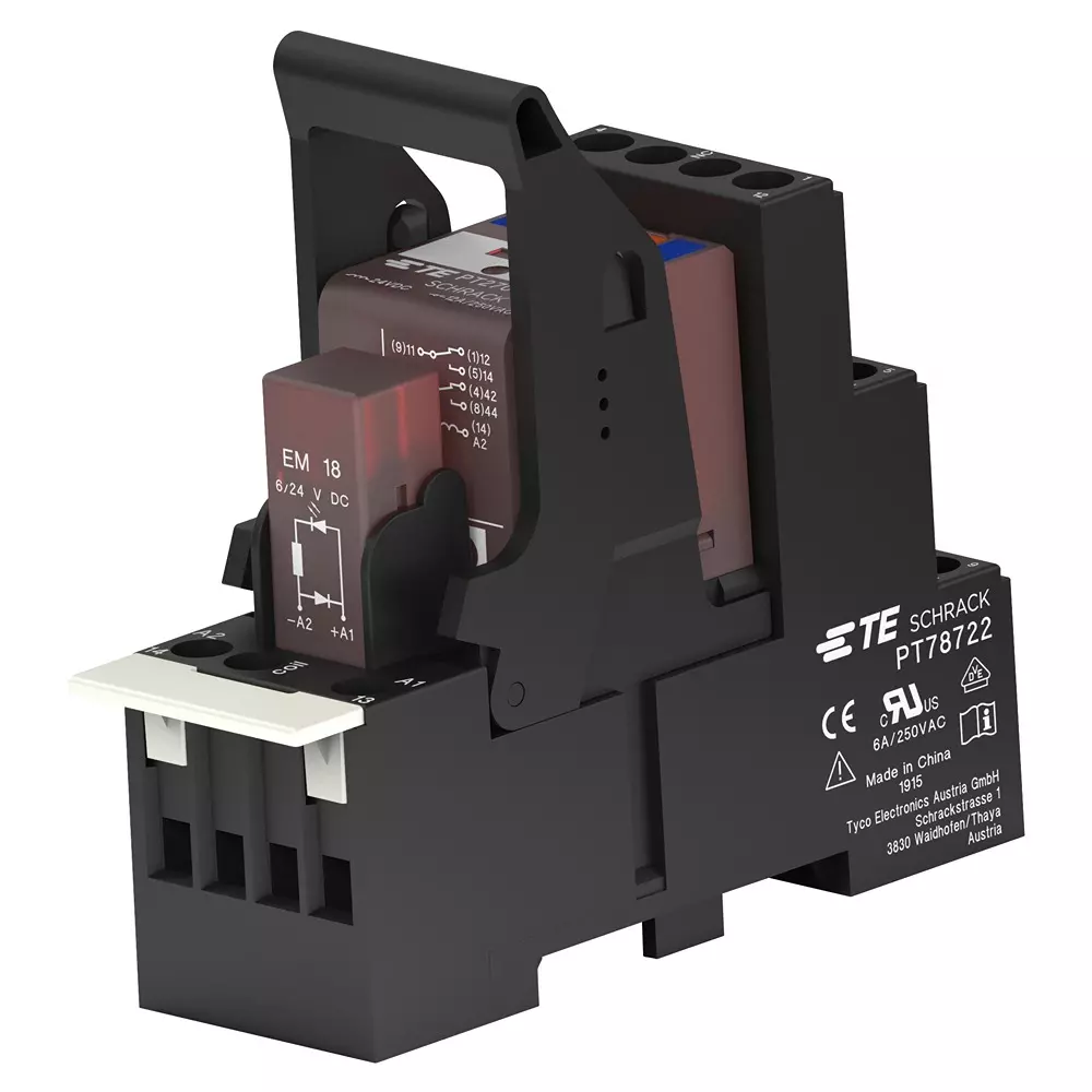 SCHRACK - TE CONNECTIVITY Power Relay 12 Amp Contact Current DPDT 12 V DC, 8-1415534-7