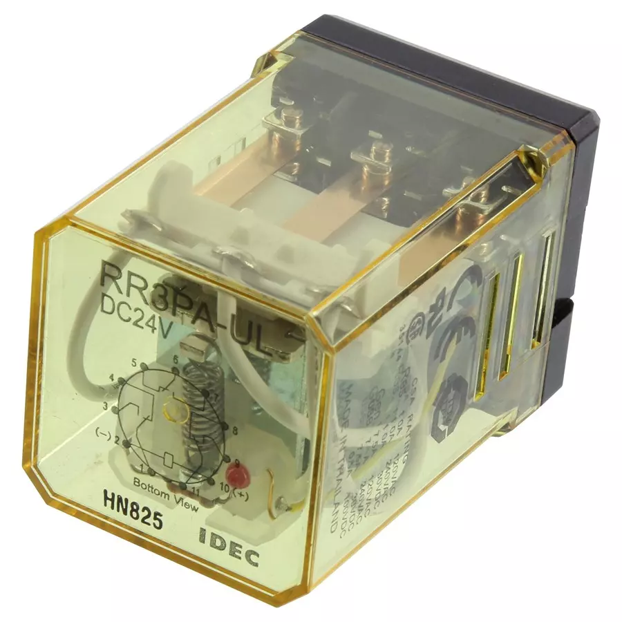 IDEC RELAY, 3PDT, 120VAC, 30VDC, 10A, RR3PA-ULDC24V