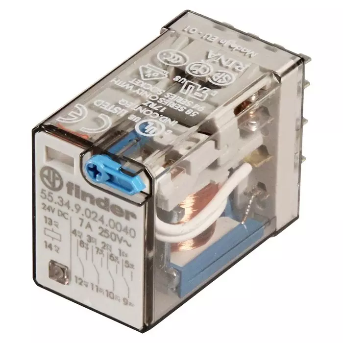 FINDER RELAY, 4PDT, 250VAC, 7A, 55.34.9.012.0040