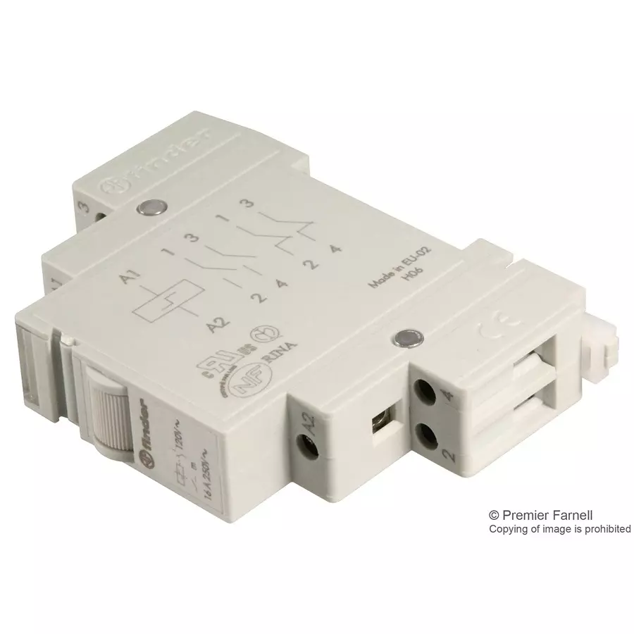 FINDER POWER RELAY, DPST-NO, 16A, 24VAC, 202280240000