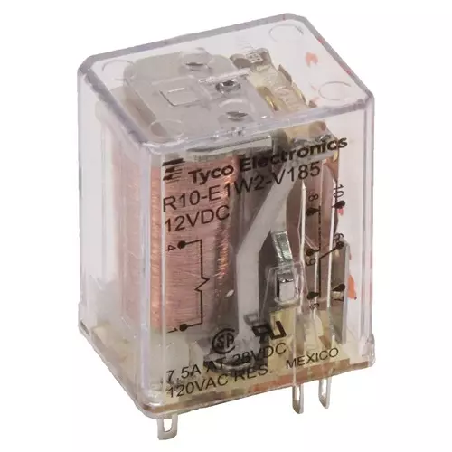 TE CONNECTIVITY RELAY, DPDT, 120VAC, 28VDC, 7.5A, R10-E1W2-V185