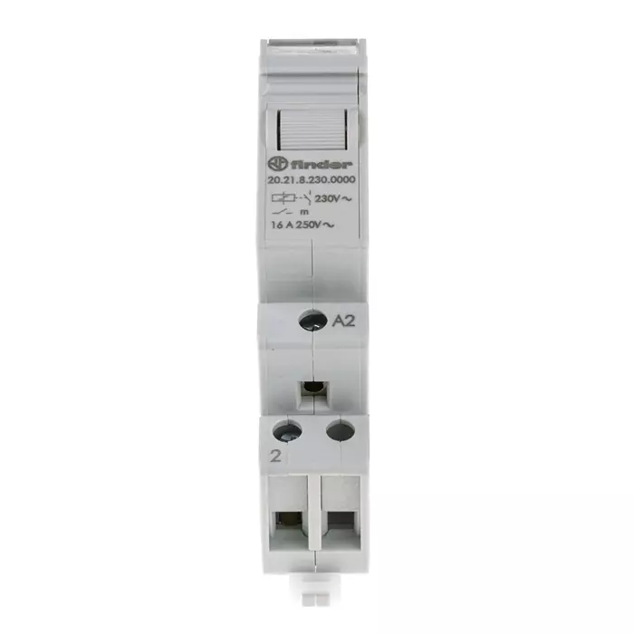 Finder DIN Rail Latching Modular Step Relay 230 V AC Coil 16 A Switching Current SPST, 20.21.8.230.0000