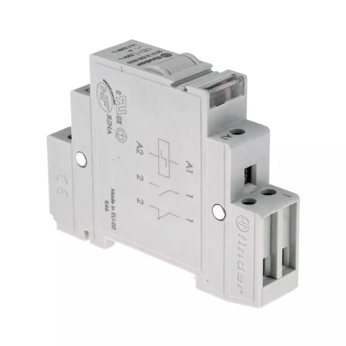Finder DIN Rail Latching Modular Step Relay 230 V AC Coil 16 A Switching Current SPST, 20.21.8.230.0000