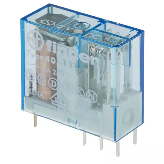 Finder PCB Mount Power Relay 6 V DC Coil 8 A Switching Current DPDT, 40.52.7.006.0000