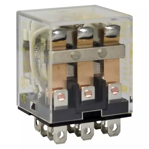 SQUARE D Power Relay Socket Mount 3 Form C (3PDT-NO, NC) 10 Amp 250 V AC, 8501RS43V14