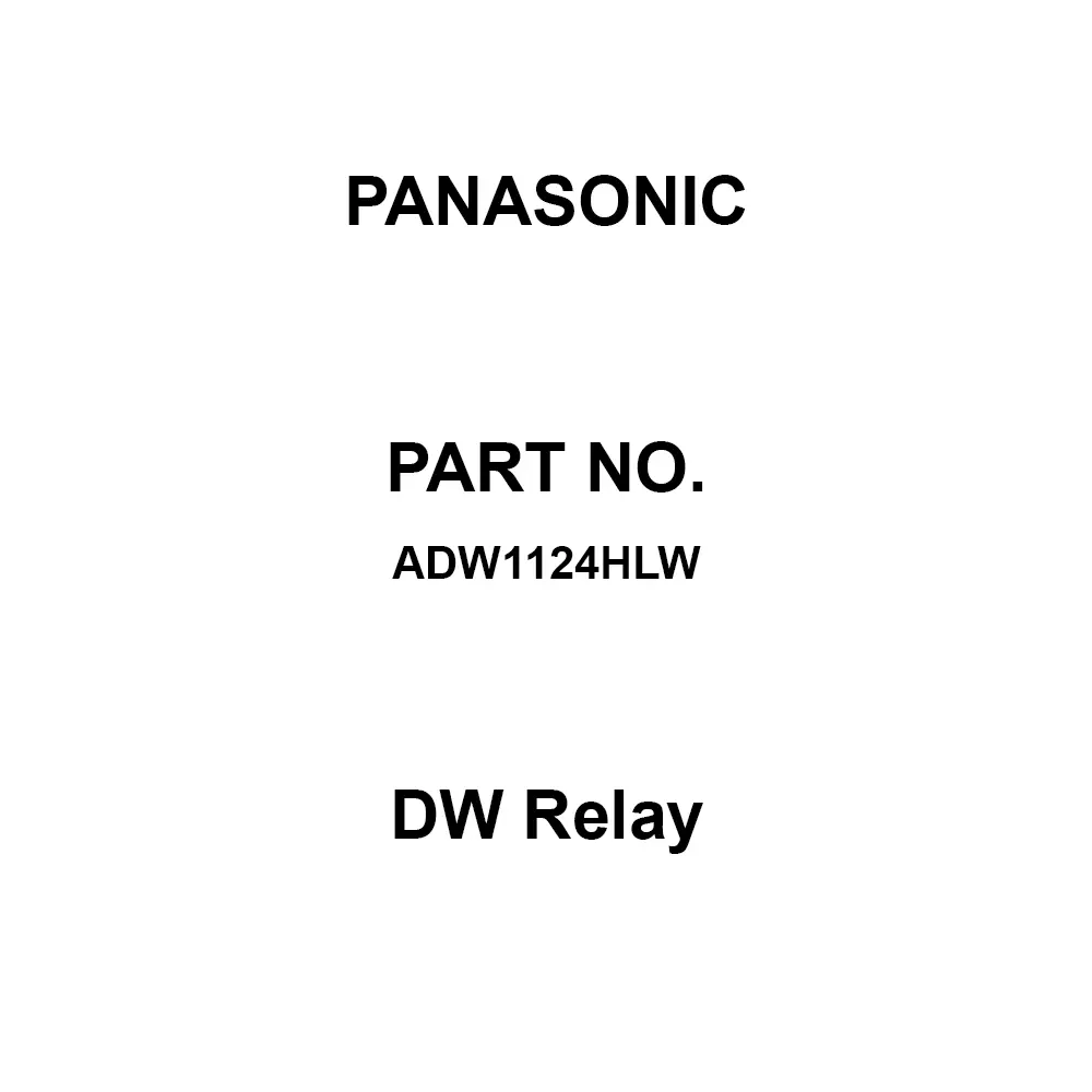 Panasonic DW Relay 1A Contact DC 24 V Rated Coil Voltage, ADW1124HLW (Pack of 100 Pcs)