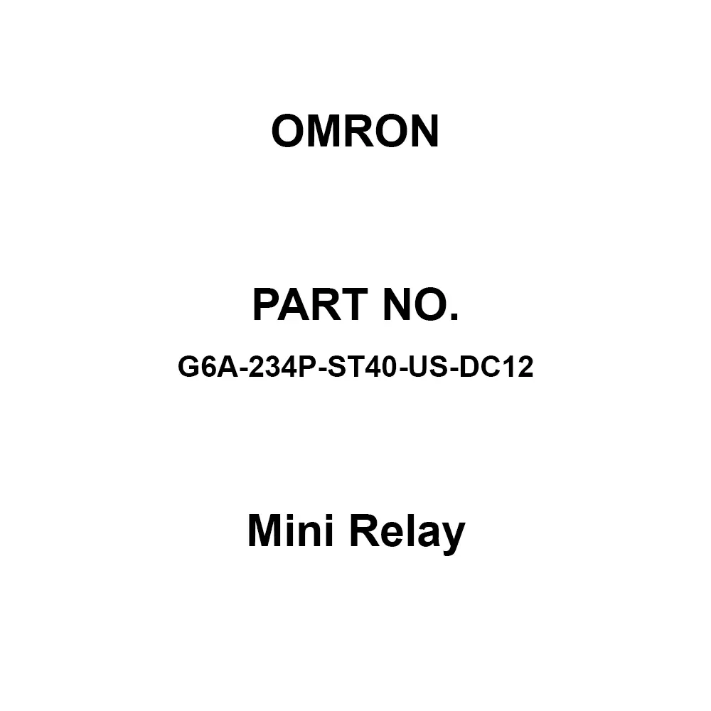 Omron Mini Relay 2C Contact Configuration, G6A-234P-ST40-US-DC12