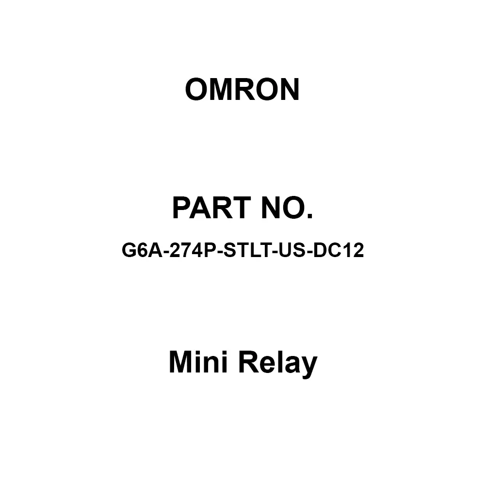 Omron Mini Relay 2C Contact Configuration, G6A-274P-STLT-US-DC12