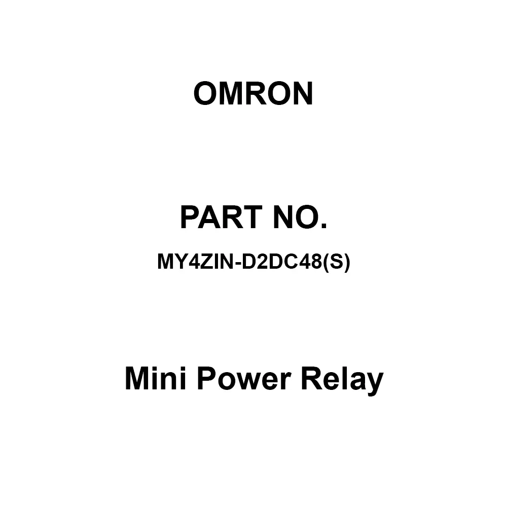 Omron Mini Power Relay 1000 mΩ or more, MY4ZIN-D2DC48(S)