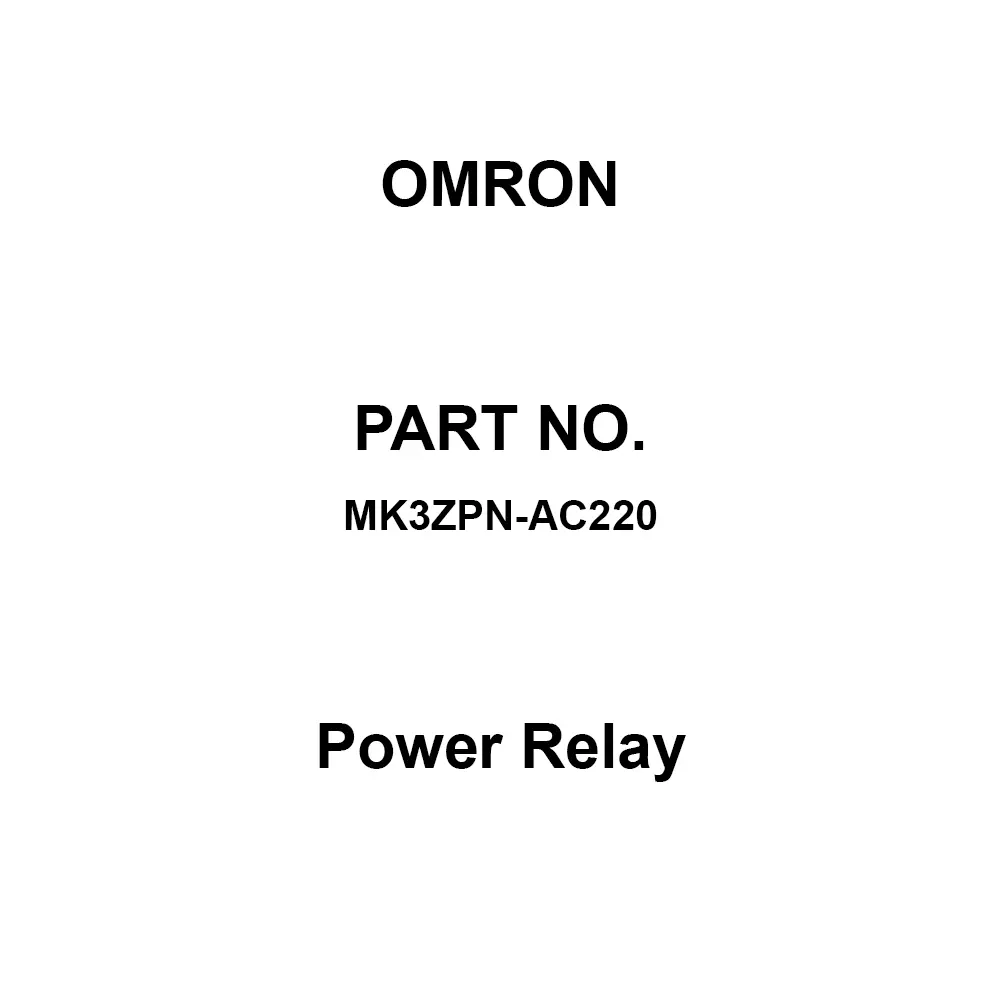 Omron Power Relay AC 220 V Coil Voltage, MK3ZPN-AC220
