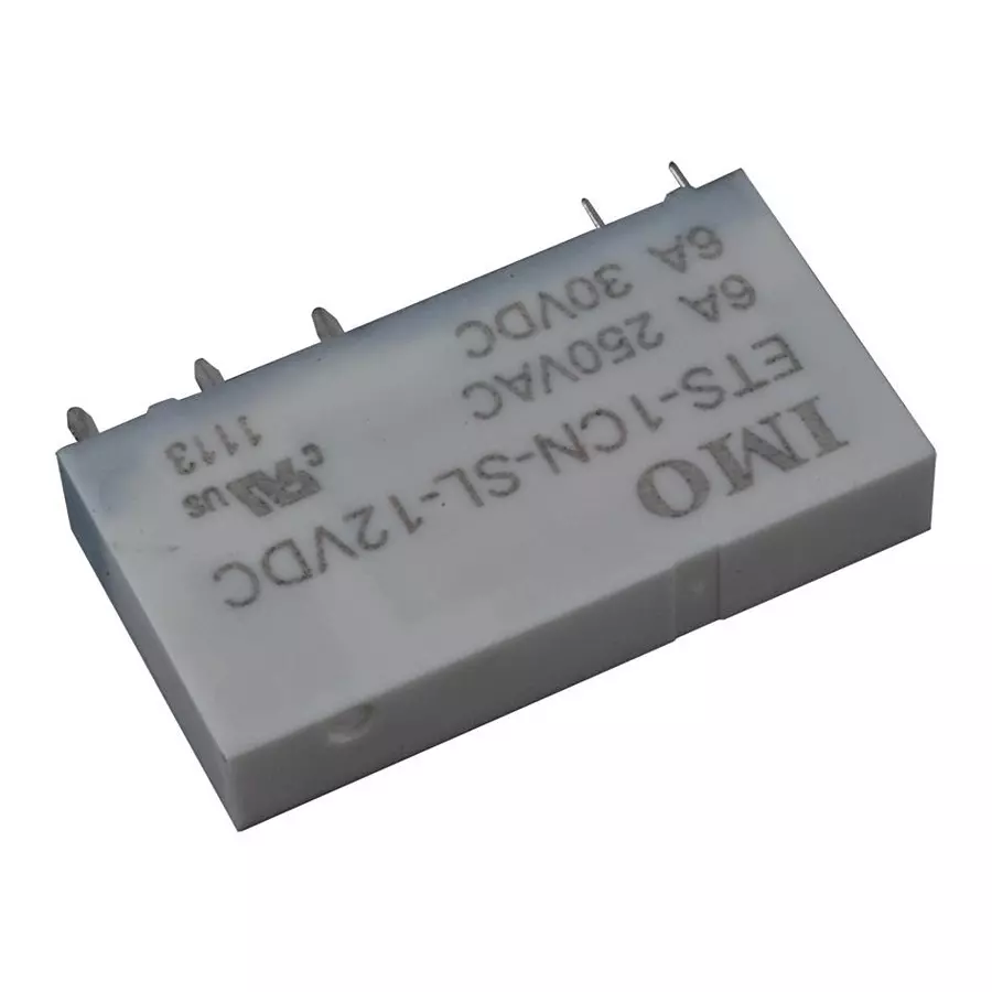 IMO RELAY, SPDT, 250VAC, 30VDC, 6A, ETS-1CN-SL-12VDC